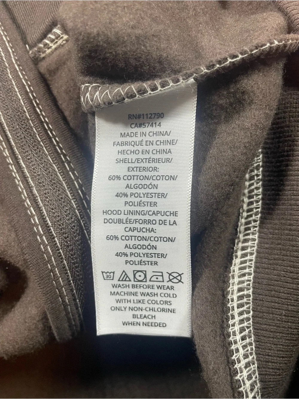 True Religion Men's Brown Hoodie with Cream Logo